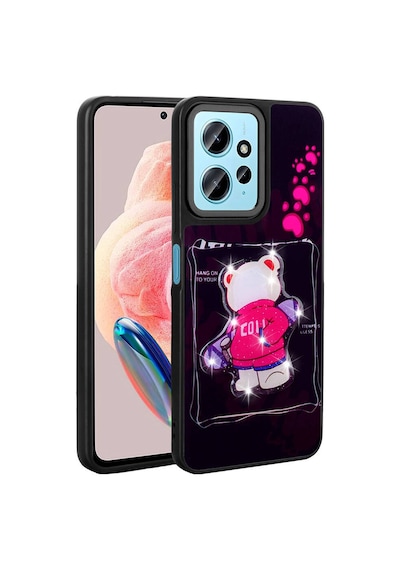 Zore Redmi Note 12 4g Kılıf Parlayan Kabartmalı İkonik Figürlü Ogaa Amas Silikon Kapak - Pembe