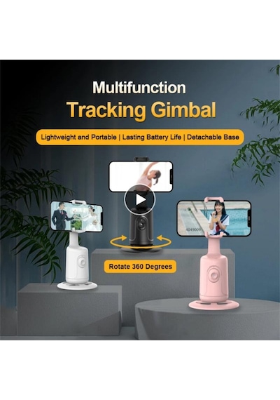 P01 Akıllı Telefon Gimbal Sabitleyici Takip Braketi Yüz Tanıma Canlı Fotoğrafçılık İçin Otomatik Takip Sabitleyici
