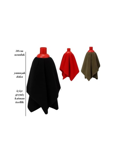 Havlu Mop Başlığı 30 Cm Yumuşak Dokulu, Süper Emici, Dayanıklı Ve Kolay Tak-çıkar Temizlik Bezi, Karışı Genel
