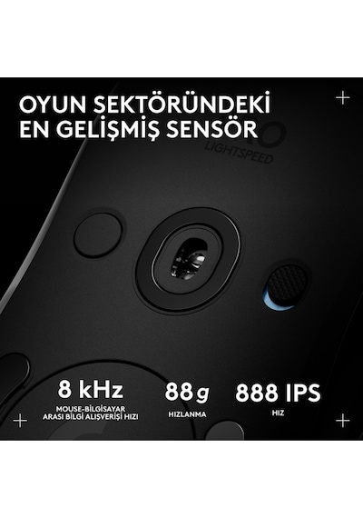 Logitech G Pro 2 Lıghtspeed Hero 2 32k Dpı Sensör Pc/mac İçin Kablosuz Oyuncu Mouse, Siyah 910-007296