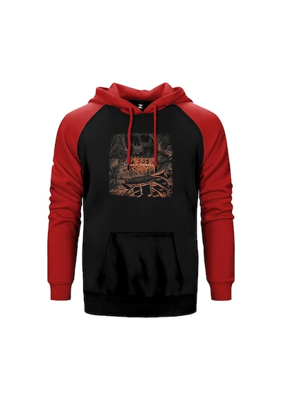 Chelsea Grin Eternal Nightmare Kırmızı Renk Reglan Kol Kapşonlu Sweatshirt Kırmızı