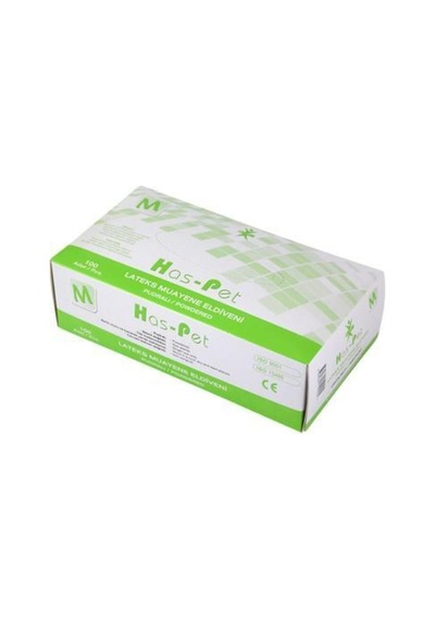 Has Pet Haspet Latex Pudralı Eldiven Medium 100'lü