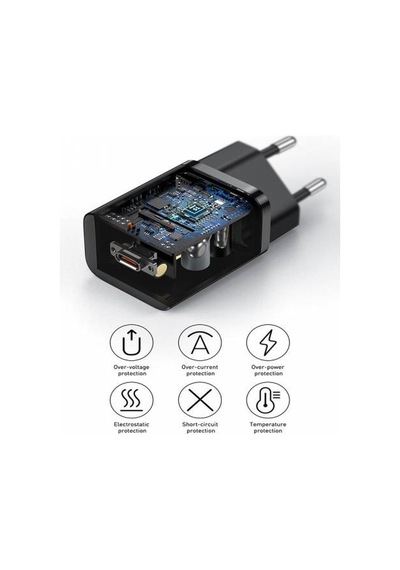 BASEUS 25W Hızlı Şarj Başlığı ve 1 Mt Type C Şarj ve Data Kablosu, Telefon ve PC Şarj Aleti