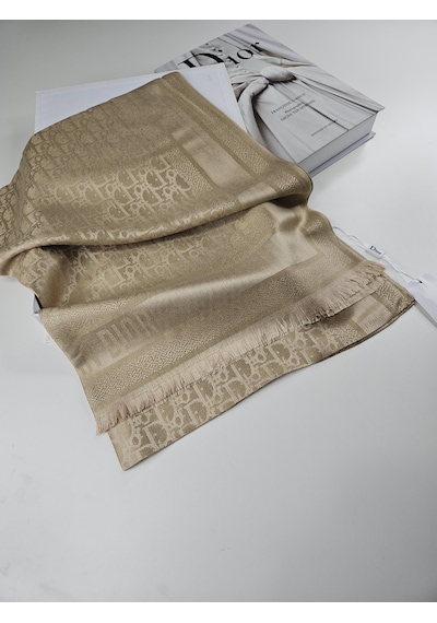 Cd Desen Kaşmir İpek Şal Silk Scarfs Hijab İthal Ürün Gold