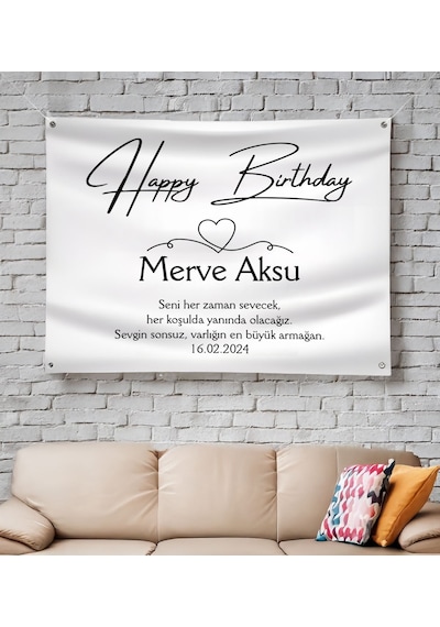 Bk Gift Kişiye Özel Doğum Günü Tasarımlı Pankart Branda-1 70x100 , Arkadaşa Hediye, Sevgiliye Hediye Kobitmeyencom33914 Bk Gift