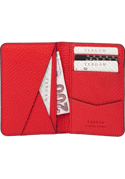 Tergan Kırmızı Deri Unisex Kredi Kartlık 1645B68