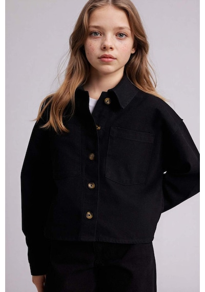 Defacto Gabardin Gömlek Kız Çocuk G6821a826spbk34 Siyah-bk34