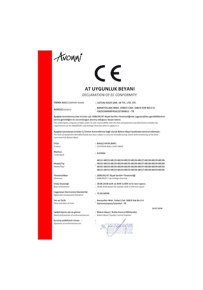 Avonnı Bap-68155-bby Gri Elektrostatik Toz Boyalı Dış Mekan Aydınlatma, E27, Aluminyum, Polikarbon Cam, 24cm Sku: Smgstkad75be725b