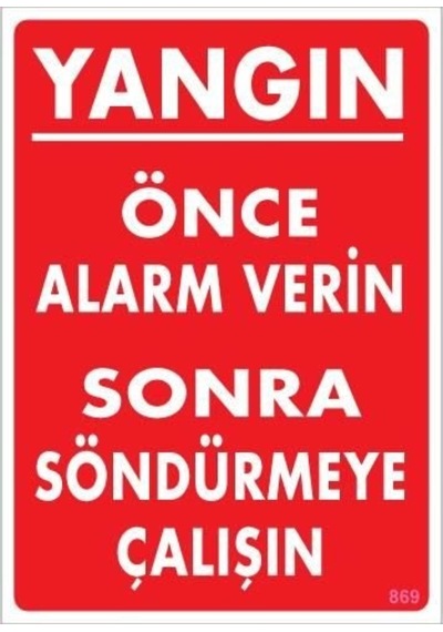Yangın Nasıl Söndürülür Uyarı Levhası 25X35 Kod:869