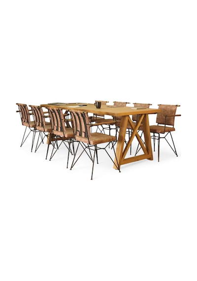 Neiwel Bues Doğal Ahşap Toplantı Masası x 80 x 240 Açık Ceviz