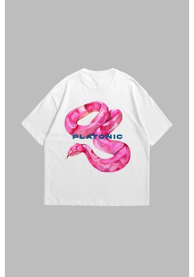 Startmore Platonic Baskılı Oversize Unisex Beyaz Beyaz
