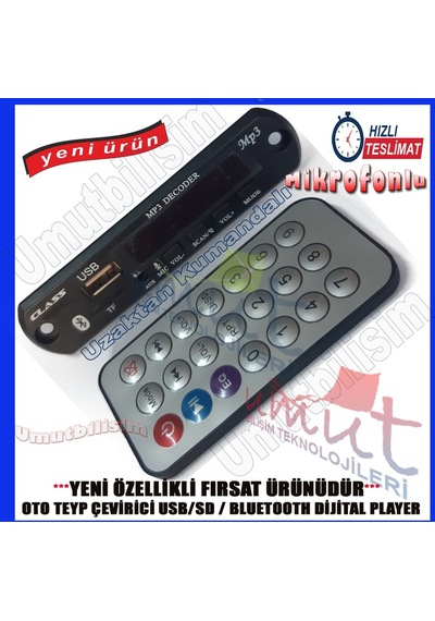 Megan 2 Oto Teyp Bluetoothlu Usb-Sd-Aux-Mp3 Çevirici Modül Bordu (474160860)