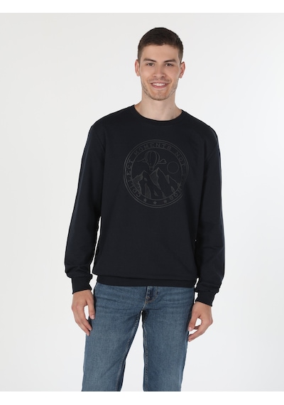 Colin's Colins Regular Fit Normal Kesim Baskılı Lacivert Erkek Sweatshirt Cl1060128 Lacivert
