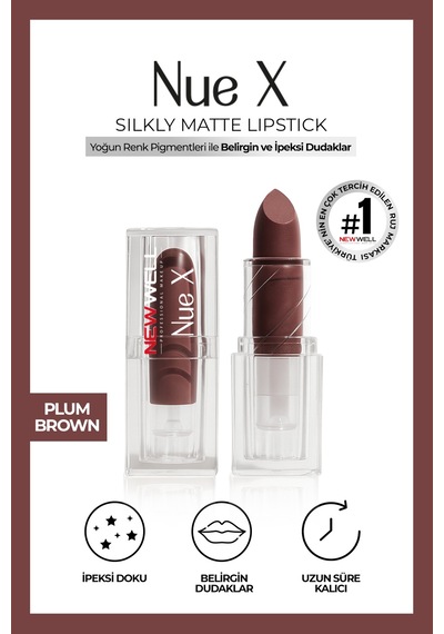 Nue X Silkly Matte Lipstick Plum Brown 05 0