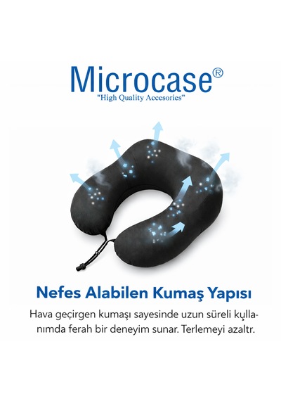 Microcase Ortopedik Memory Foam Nefes Alabilen Kumaş Boyun Destek Minderi Al5521