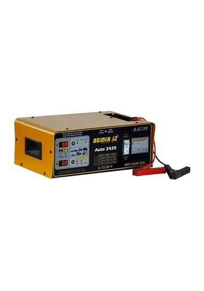 Demiriz Auto 2420 Tristör Kontrollü Tam Otomatik Akü Şarj Cihazı 6-12-24 Volt