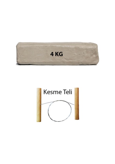 4 KG Beyaz Seramik Hamuru Çamur Kesme Teli Kil