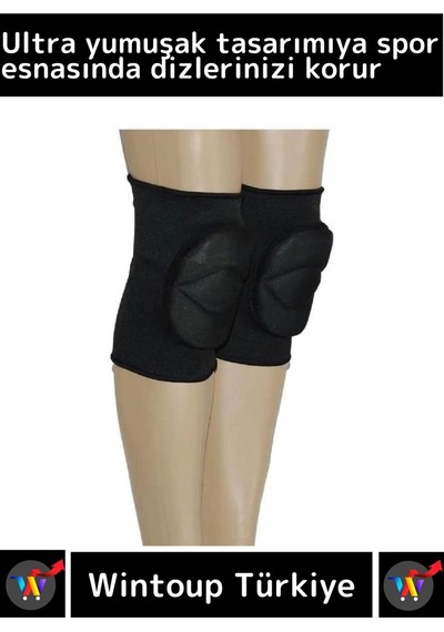 Luxery Özel Üretim Esnek Yumuşak Koruyucu Unisex Voleybol Futbol Dizliği Siyah