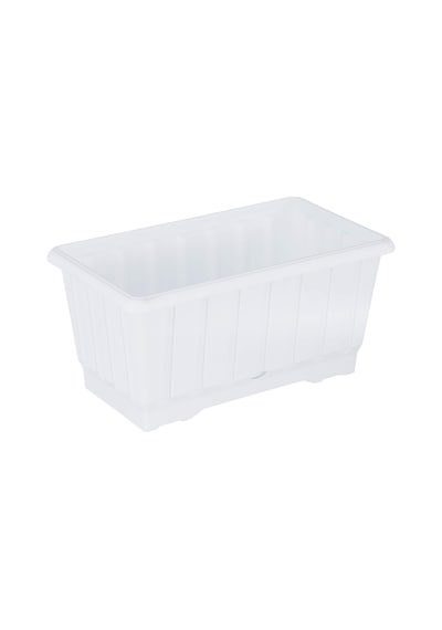 S231 Klasik Balkon Saksı Tabaklı 30cm, 4.3 Litre Beyaz