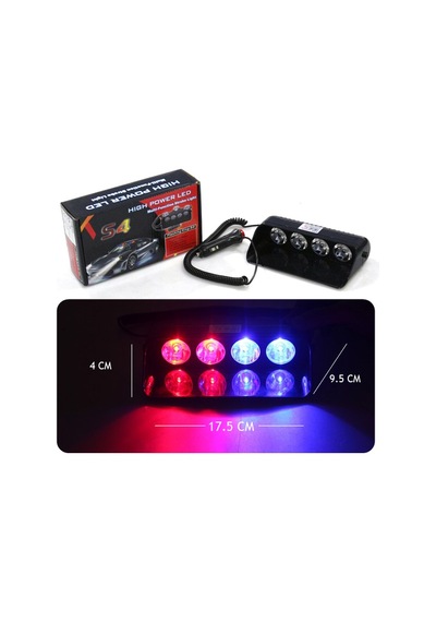Space Flaş Led Çakar 8w Kırmızı-mavi 8 Fonksiyonlu / Lapa173 Renkli