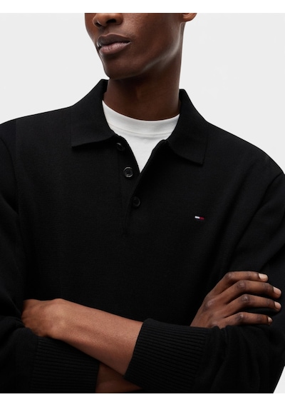 Tommy Hilfiger Tjm Slım Essentıal Polo Sweater Erkek Siyah Kazak - Dm0dm20304