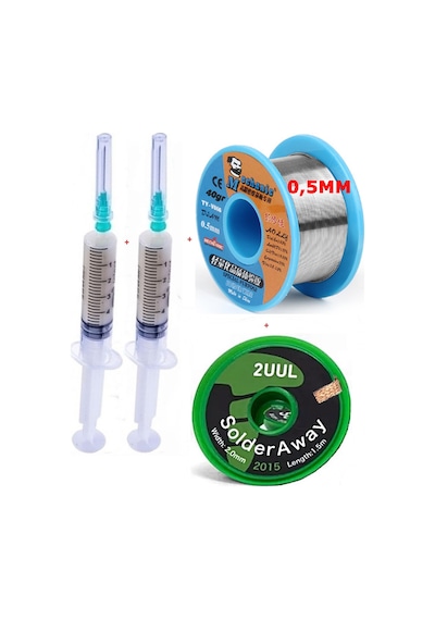 Mechanic/ Lehim Sn63/pb37 40g 0,5mm Havya Lehim Teli Flux Lehim Toplama 2uul-2015 Emme Teli 2,0mm Set02