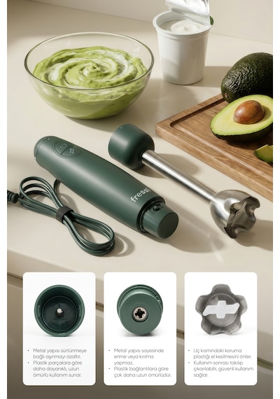Fressi FR-HB271 1500 W Paslanmaz Çelik Bıçaklı Turbo El Blender