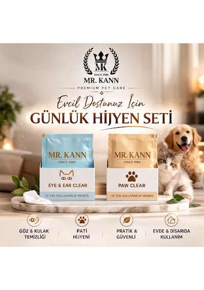 Mr.kann Kedi & Köpek Hijyen Bakım Mendili