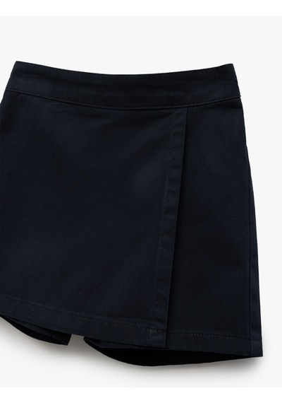 Koton Pamuklu Gabardin Şort Etek Lacivert 6wkg40018aw Lacivert