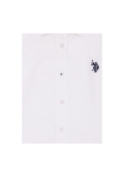 U.S. Polo Assn. Düz Kız Çocuk Gömlek Gıps023y Beyaz