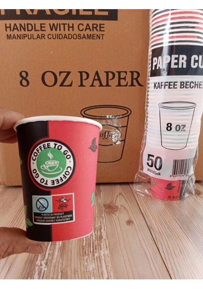 8 Oz. Karton Bardak. Büyük Boy. 1000 Adet