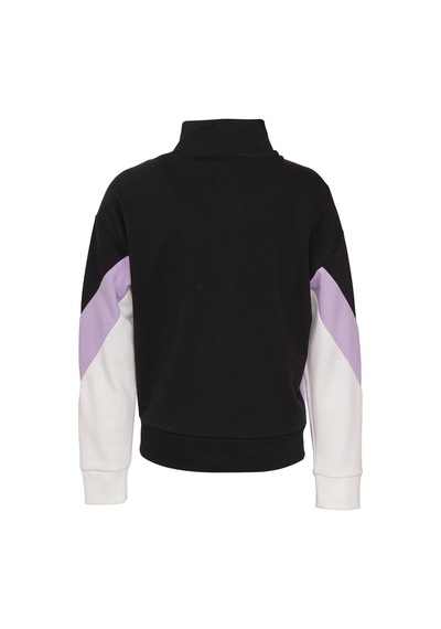 Hummel Renk Bloklu Pamuklu Dik Yaka Fermuarlı Sweat Kız Çocuk Sweat 922566-2001 Siyah