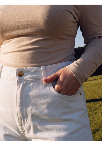 Lcwaıkıkı Curve Beyaz Büyük Beden Mom Fit Kadın Jean Pantolon