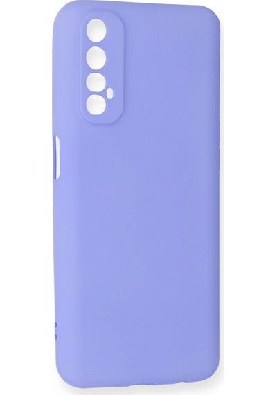Realme 7 Kılıf First Silikon - Lila Düz Renkli