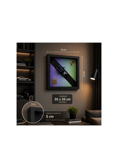 35 35cm 3d Çerçeveli Diecast Model Araba -shadowbox, 5 Cm Derin Çerçeveli, Ofis Dekorasyon 57723802