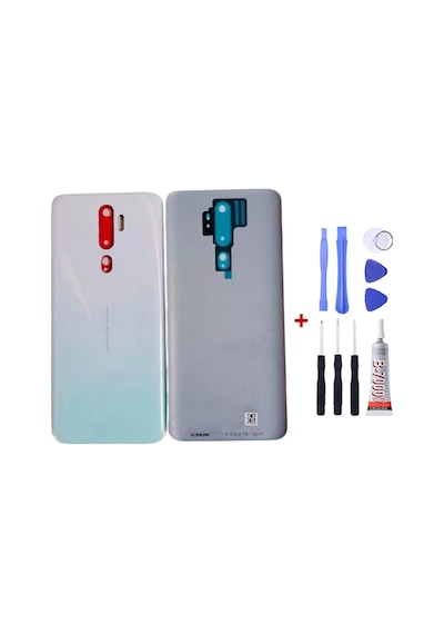 Oppo A5 2020 Beyaz Arka Cam Kapak Pil Kapağı Tamir Set B7000 Set Beyaz