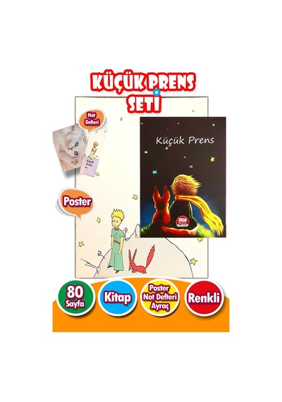 Küçük Prens Kitap Seti Poster Not Defteri Ayraç Hediyeli