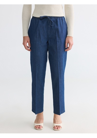 Lcwaıkıkı Classic İndigo Carrot Fit Keten Karışımlı Kadın Jean Pantolon