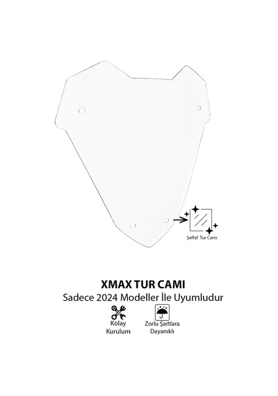 Yamaha Xmax Uyumlu Sport Tur Camı 2024 Şeffaf