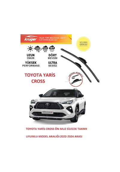 Toyota Yaris Cross Ön Muz Silecek Takımı 2023 Model Araca Özel Aparatsız Direk Montaj