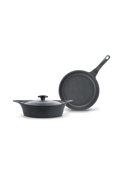 Thermoad Granit Payro 3 Lü Set Gri 28 Cm