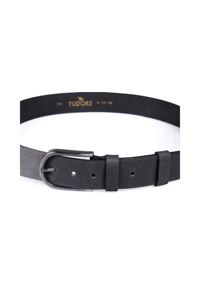 Tudors Erkek %100 Hakiki Deri 4 Cm Spor Siyah Kemer-23777 Siyah