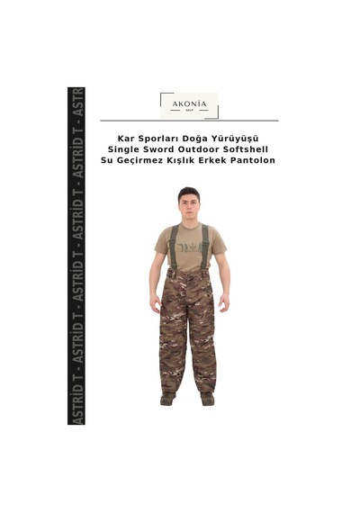 Astrid T Kar Sporları Doğa Yürüyüşü Single Sword Outdoor Softshell Su Geçirmez Kışlık Erkek Pantolon Çok Renkli