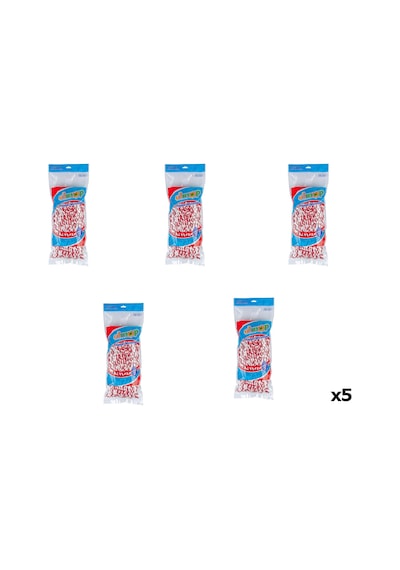 Elmop Pm01 Yedek Vidalı Mop Paspas Püskül Ucu Pamuklu Mikrofiber İpli Mop Yedeği Başlığı 5'li