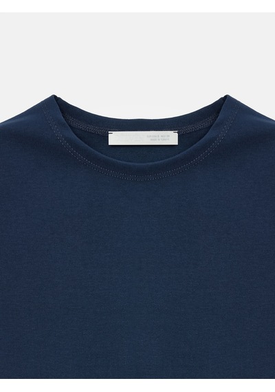 Dilvin 30528 Modal Pamuklu T-shirt-lacivert Lacivert