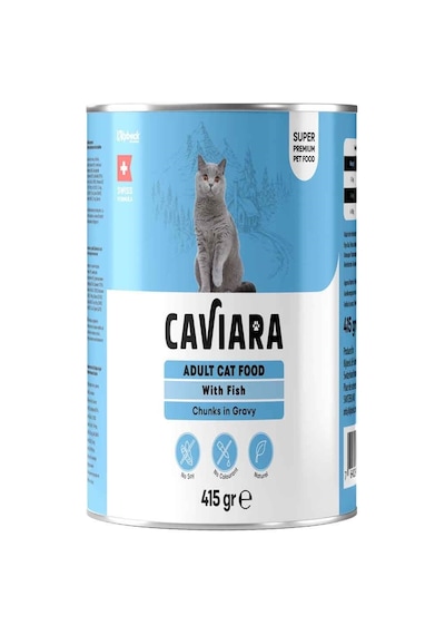 Caviara Kedi Konservesi Sos İçinde Et Parçacıklı Balıklı 415 Gr