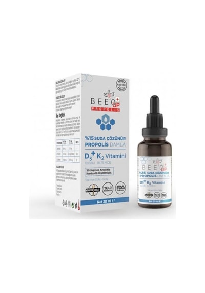 Bee'o Up %15 Suda Çözünür Propolis + D3K2 Damla 20 ML
