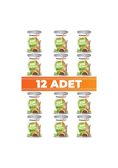 Wondercat Tavuklu Yetişkin Kedi Konservesi 400gr X 12 Adet