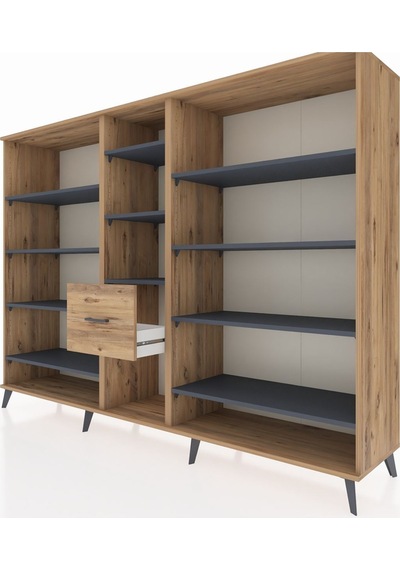 Hyperion Dolap 11 Raflı 3 Çekmeceli 220x44x163 Çam-antrasit/çam Antrasıt/atlas Çam - Atlas Çam Hyperion Dolap 11 Raflı 3 Çekmeceli 220x44x163 Çam-antrasit/çam Antrasıt/atlas Çam - Atlas Çam