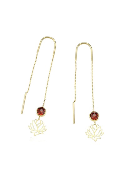 Glorria Glorria Altın Lotus Çiçeği Küpe